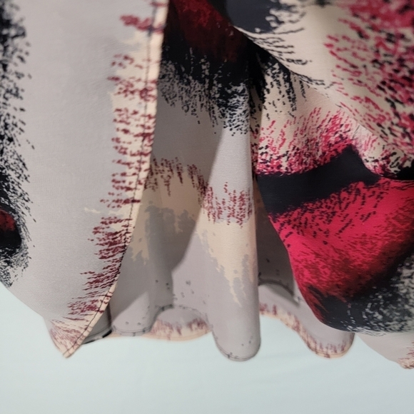 Parker Multi Tie-Dye 100% Silk Knee Length Dress Sz S Drawstring Long Sleeve - Picture 7 of 12